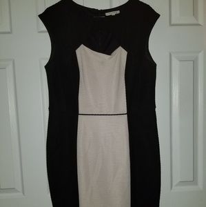 Trendy Slimming Black And White Dress
